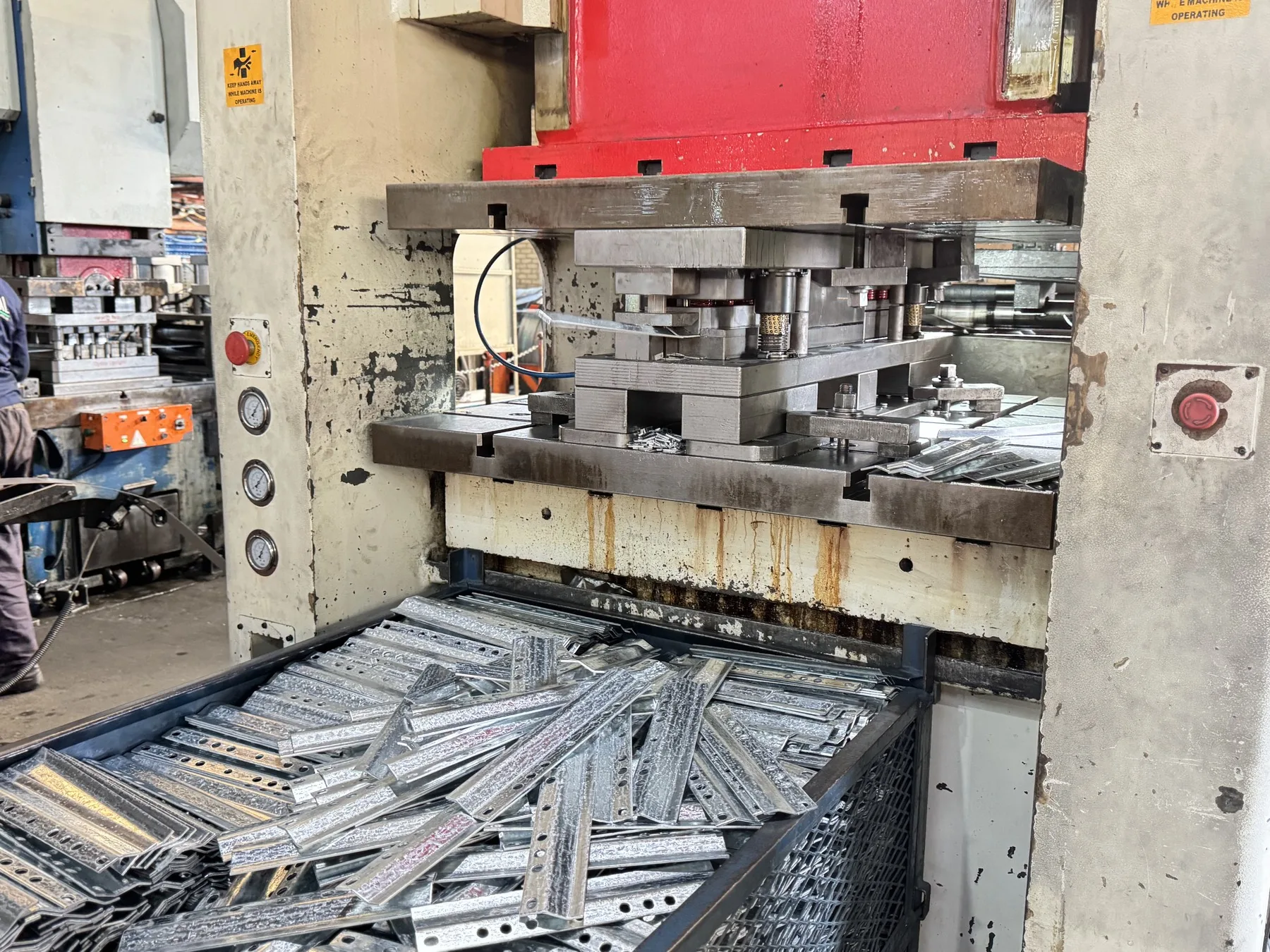 Industrial press tooling forming metal sections